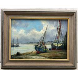 Jack Rigg (British 1927-2023): 'Essex Estuary - Maldon 1984', oil on canvas signed and dated 2011, titled verso 29cm x 41cm