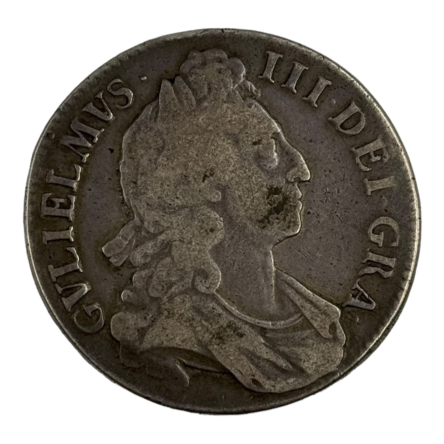 William III 1696 silver crown coin