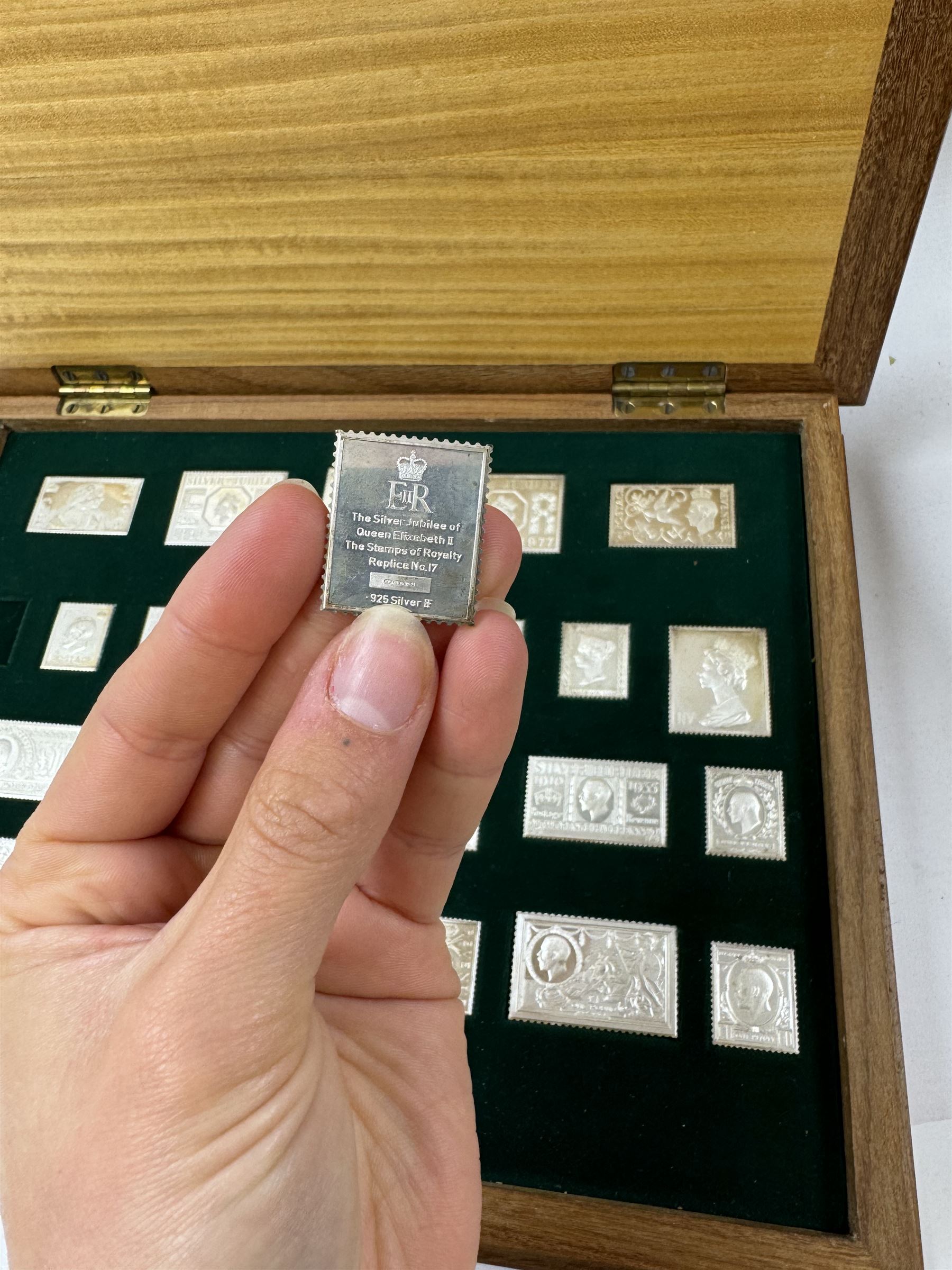 The Stamps of Royalty, Hallmark Replicas Limited, collection of twenty-five silver stamp ingots, set no. 4270, in presentation case with certificates