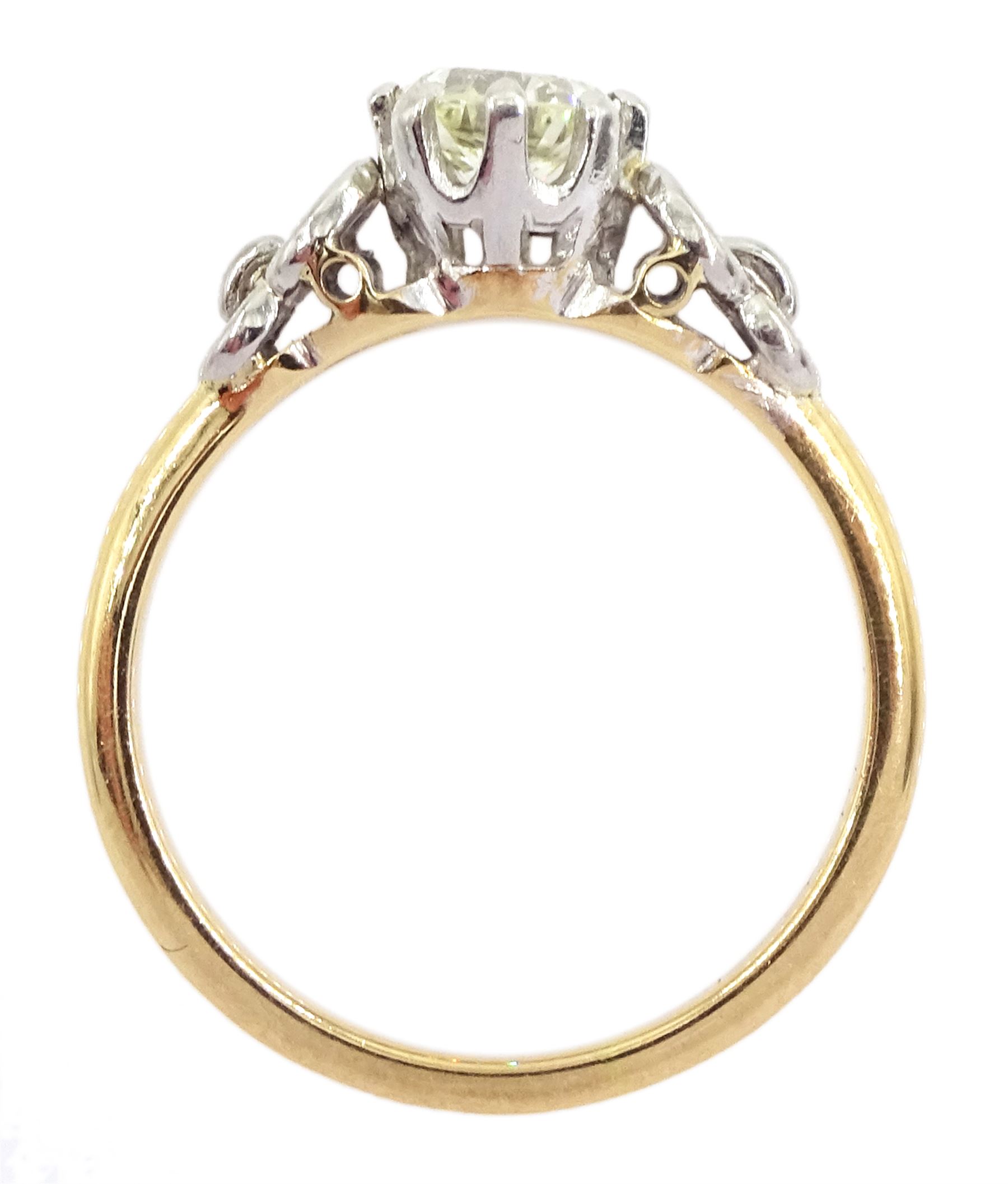 Gold single stone round brilliant cut diamond ring, diamond approx 0.45 carat