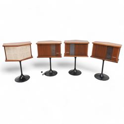 BOSE - set of four 901 Series II speakers, teak cased on tulip stands