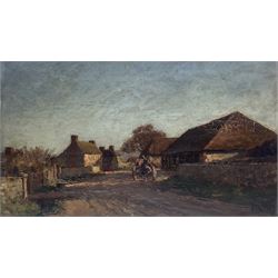 José Weiss (French 1859-1919): Outside the Artist's House - Sussex, oil on canvas signed 37cm x 63cm