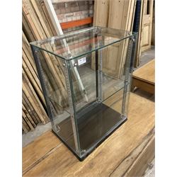 Seal Brand Products - early 20th century glazed shop countertop display cabinet, two sliding doors enclosing single glass adjustable shelf - THIS LOT IS TO BE COLLECTED BY APPOINTMENT FROM THE OLD BUFFER DEPOT, MELBOURNE PLACE, SOWERBY, THIRSK, YO7 1QY