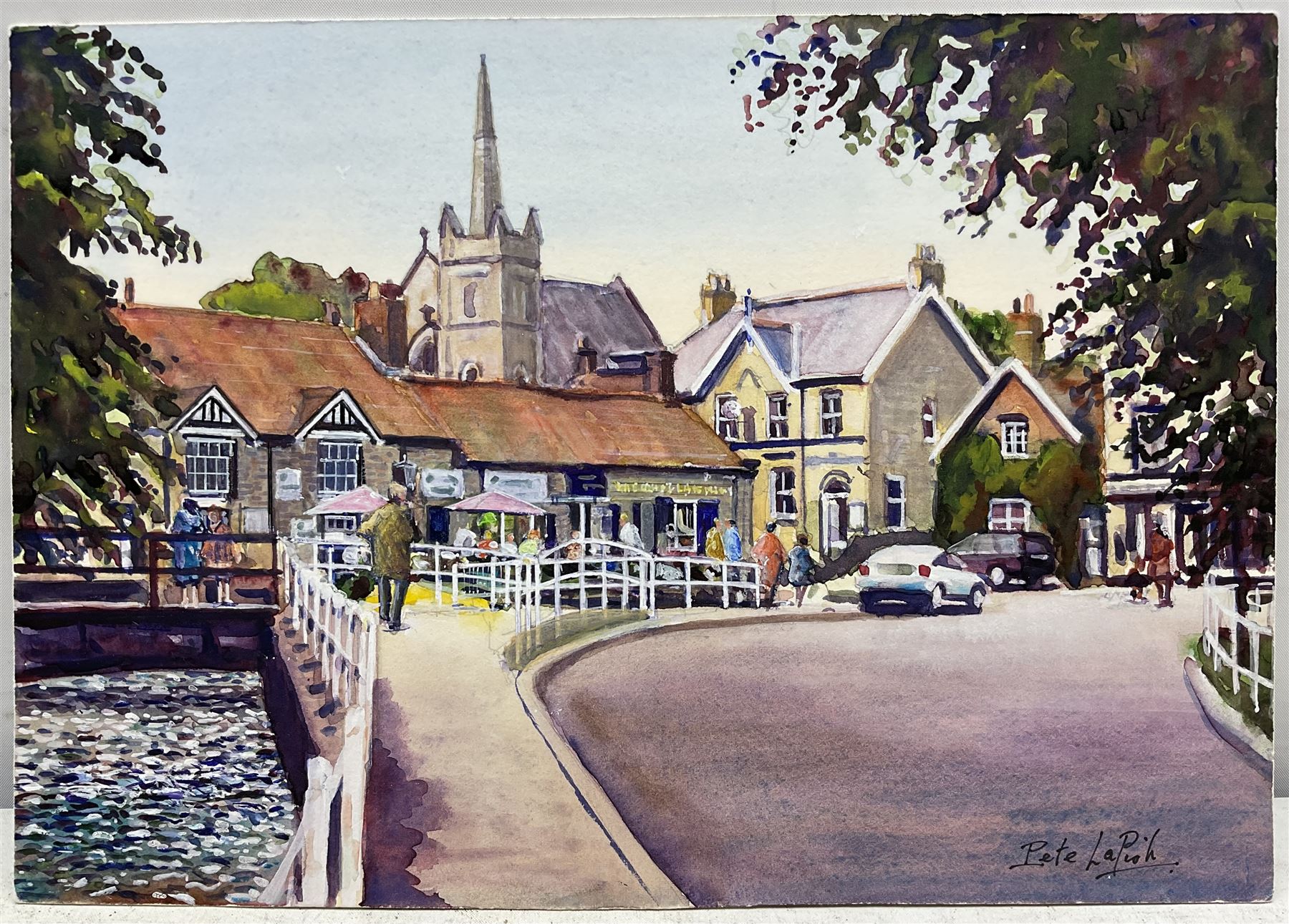 Peter Lapish (British 1937-): 'Village Centre Thornton-le-Dale', watercolour signed, titled verso 19cm x 27cm (unframed)