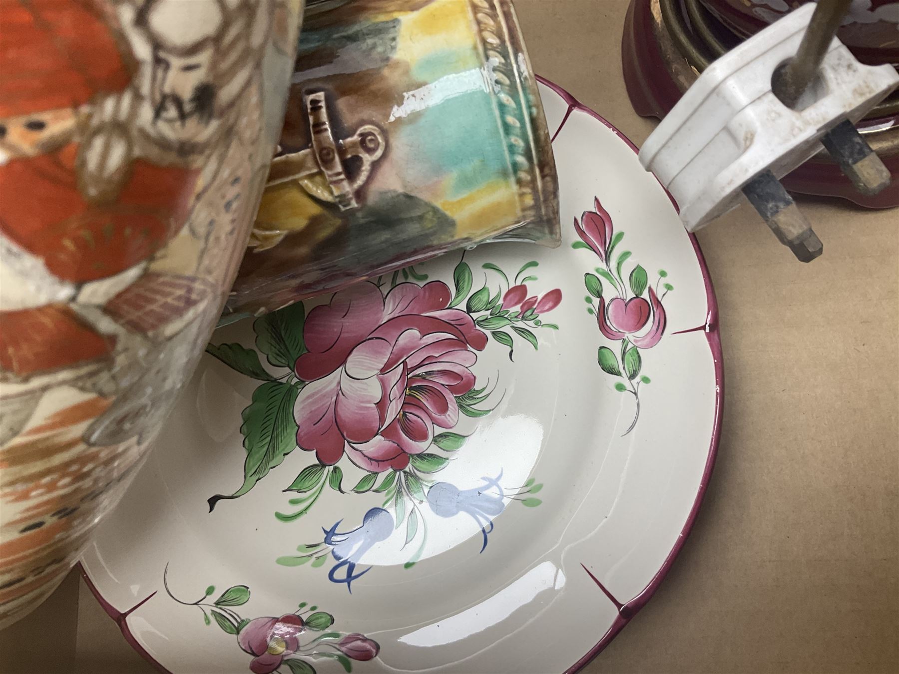 Tea service decorated with roses, together with Victorian and later ceramics etc, in four boxes