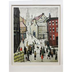 Laurence Stephen Lowry RBA RA (Northern British 1887-1976): 'Berwick-on-Tweed', limited edition offset lithograph in colours on wove signed in pencil with Fine Art Trade Guild blindstamp, pub. Medici Society Ltd., London 1973, from the edition of 650, 57cm x 46cm