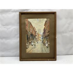 Frank Rousse (British fl.1897-1917): Low Petergate York, watercolour signed and dated '94, 35cm x 24cm