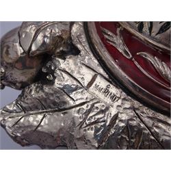 Italian Magrino silver filled model of a fruiting cornucopia, with enamel and ivorine horn, marked Magrino 925, W15.5cm