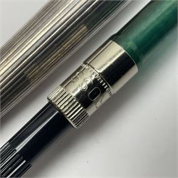 Cross sterling silver fountain pen, having fluted barrel and cap, stamped 