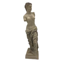 Parian ware model of a female bust on socle plinth, H20cm, resin model of 'Venus', together with other resin and composite classical figures and busts, H42cm max (6)