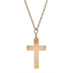 9ct rose gold cross pendant necklace