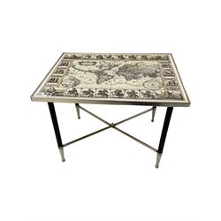 Coffee table with map print top