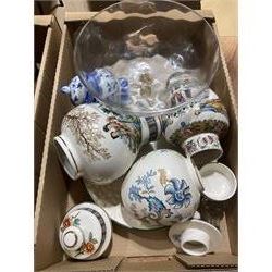 Collection of Booths Real Old Willow pattern, together with other blue and white ceramics etc, in five boxes  