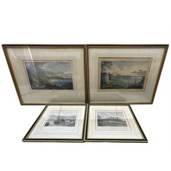 Two 19th century Scarborough lithographs after Francis Nicholson and J Stubbs, and two small 19th century engravings after William Westall (4)