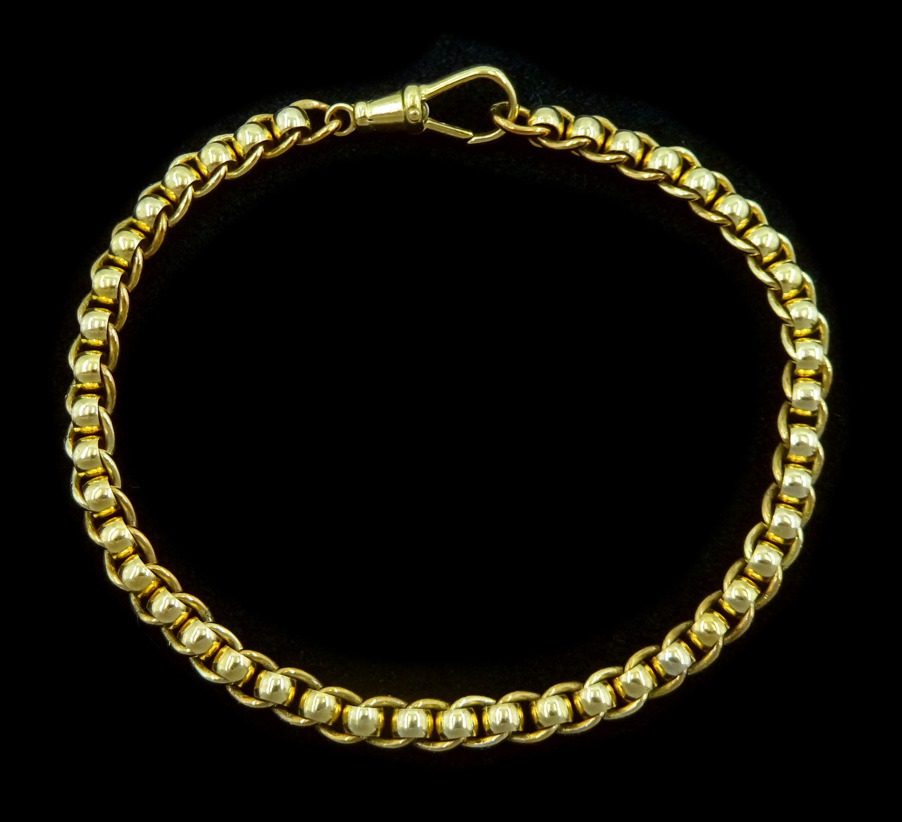 9ct gold rollerball link bracelet, hallmarked