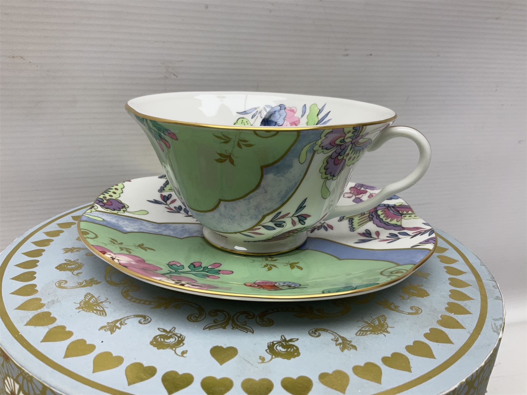 Royal Doulton Bunnykins nursery bowl, Fieldings elephant figure, Wedgwood Butterfly Bloom tea cup and saucer, boxed together with a Royal Doulton floral display, similar Royal Adderley example and other ceramics 