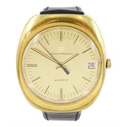 Girard-Perregaux gentleman's 18ct gold quartz wristwatch, Ref. 9444, gilt dial with baton ...