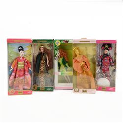 Five Mattel Dolls of the World Collector's Edition Barbie Dolls, including Princess of Chi...