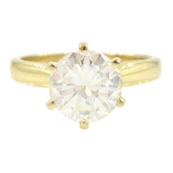 18ct gold single stone round brilliant cut diamond ring, hallmarked, diamond approx 1.90 carat