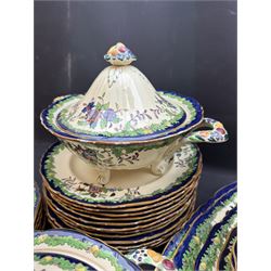 Masons Oakland pattern dinner service for twelve, including dinner plates, side plates, covered dishes etc  