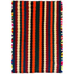 South West Persian Jajim Kilim rug decorated with multi-coloured stripes 