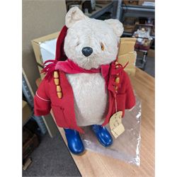 Gabrielle Designs Paddington Bear, with red coat and blue Dunlop wellington boots