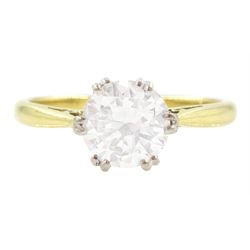 18ct gold single stone round brilliant cut diamond ring, London 1981, diamond approx 1.30 carat