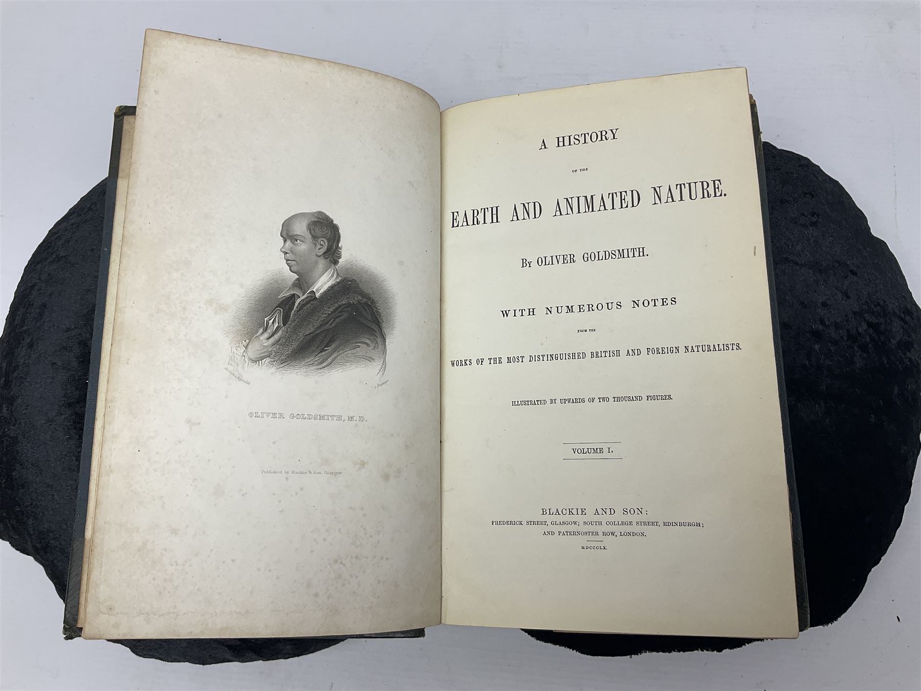 Oliver Goldsmith; Goldsmith’s Animal Nature A History of The Earth and Animated Nature, two volumes, A. Fullarton & Co London & Edinburgh, 1860