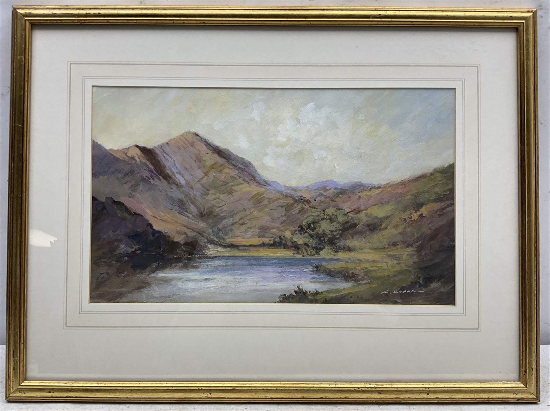 Colin Russell (Middlesbrough 1932-2009): Lake District Landscape, oil on board signed 24cm x 41cm