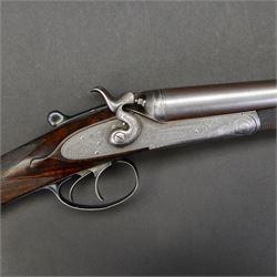 SHOTGUN CERTIFICATE REQUIRED - Alexander Henry 20 bore, percussion side by side double damascus barrel shotgun, with 69cm (27