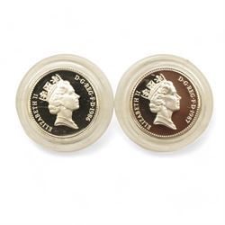 Eight The Royal Mint United Kingdom silver proof coins, comprising 1980 '80th Birthday' crown, 1981 'His Royal Highness The Prince Of Wales And Lady Diana Spencer' crown, 1984, 1985, 1986 and 1987 one pounds, all cased with certificates and a 1977 crown cased no certificate (8)