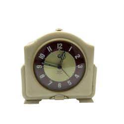 Smiths - Two 1950's Smiths mains operated Sectric clocks in Bakelite cases. Circular office wall clock with Arabic numerals and spade hands inscribed LNER. Ivory Bakelite cased mantle clock with alarm and repeat function.