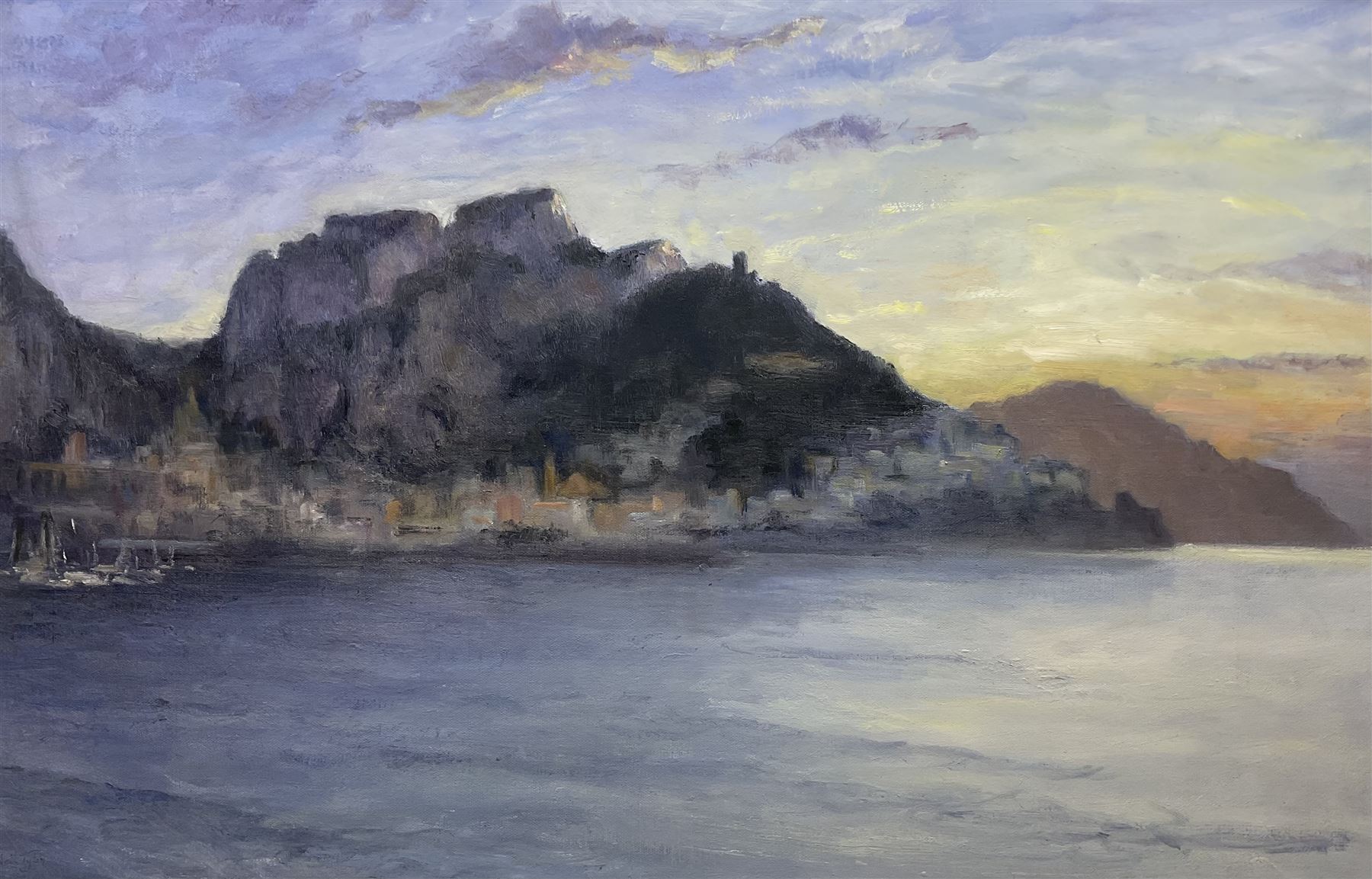 Neil Tyler (British 1945-): 'Amalfi Dawn', oil on canvas signed 55cm x 86cm