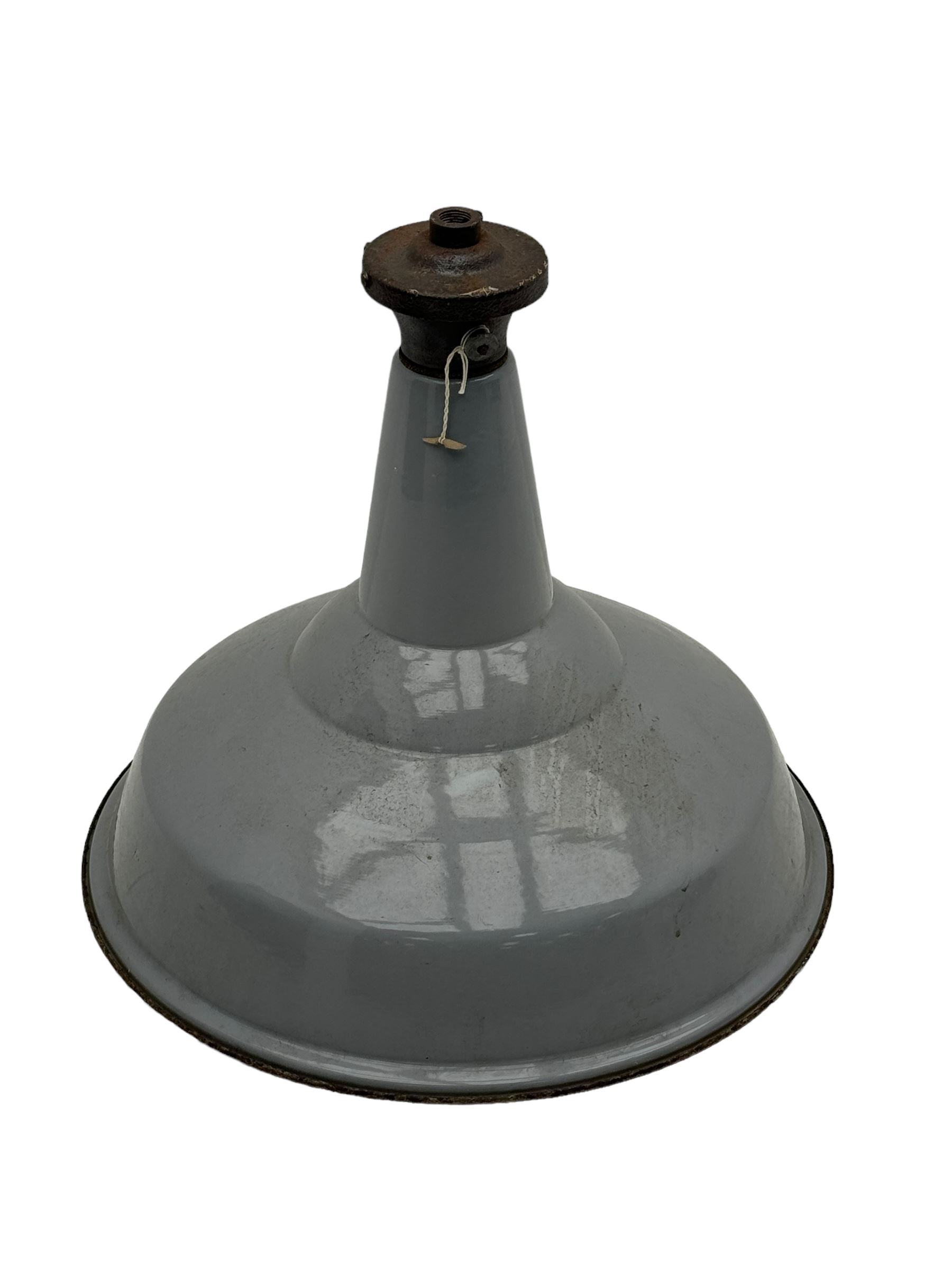 Industrial 'Benjamin' type grey enamel centre light fitting