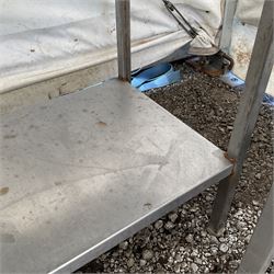 Stainless steel two tier preparation table, with drawer - THIS LOT IS TO BE COLLECTED BY APPOINTMENT FROM DUGGLEBY STORAGE, GREAT HILL, EASTFIELD, SCARBOROUGH, YO11 3TX