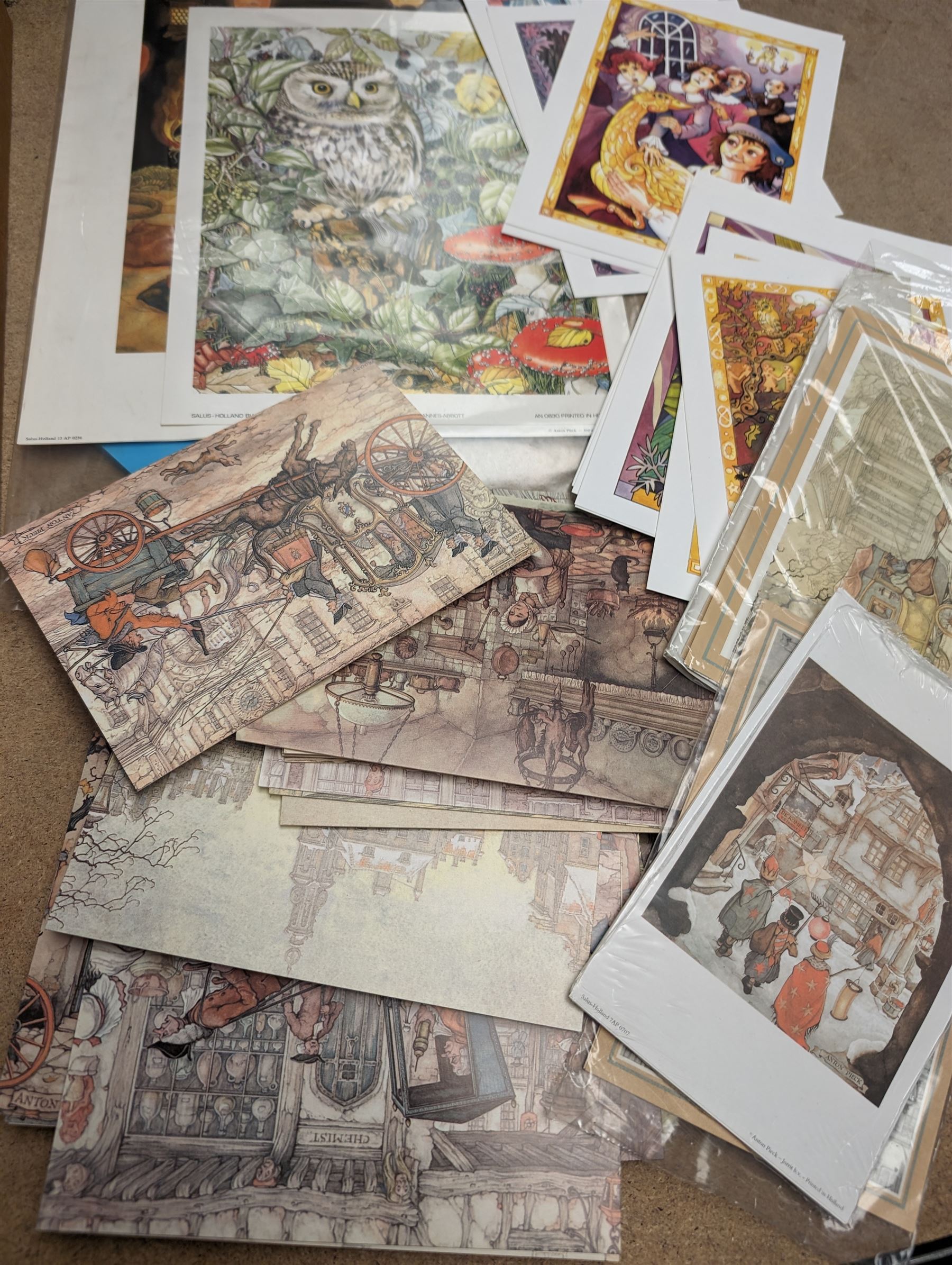 Collection of art prints and postcards etc, mostly Anton Pieck