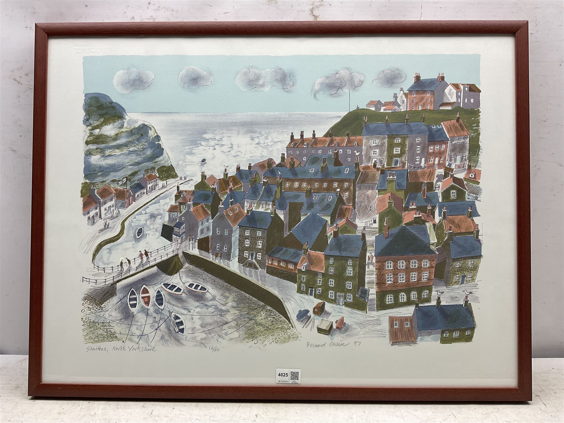 Bernard Cheese (British 1925-2013): 'Staithes - North Yorkshire', lithograph in colours signed titled dated '97 and numbered 16/60 in pencil with Curwen Chilford blindstamp 48cm x 64cm