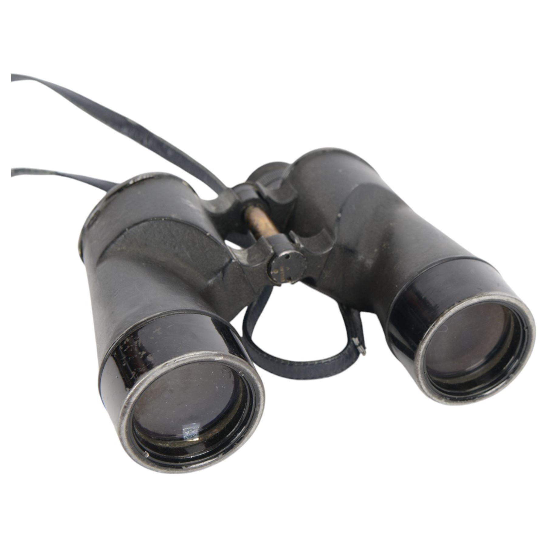 Pair of US Navy BU Ships Mark 1 7x50 binoculars, with broad arrow mark, dated 1941, made by Bausch & Lomb USA, with strap