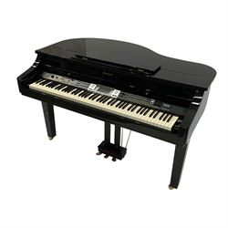 Suzuki HG-510e mini electric grand piano, in black lacquered case