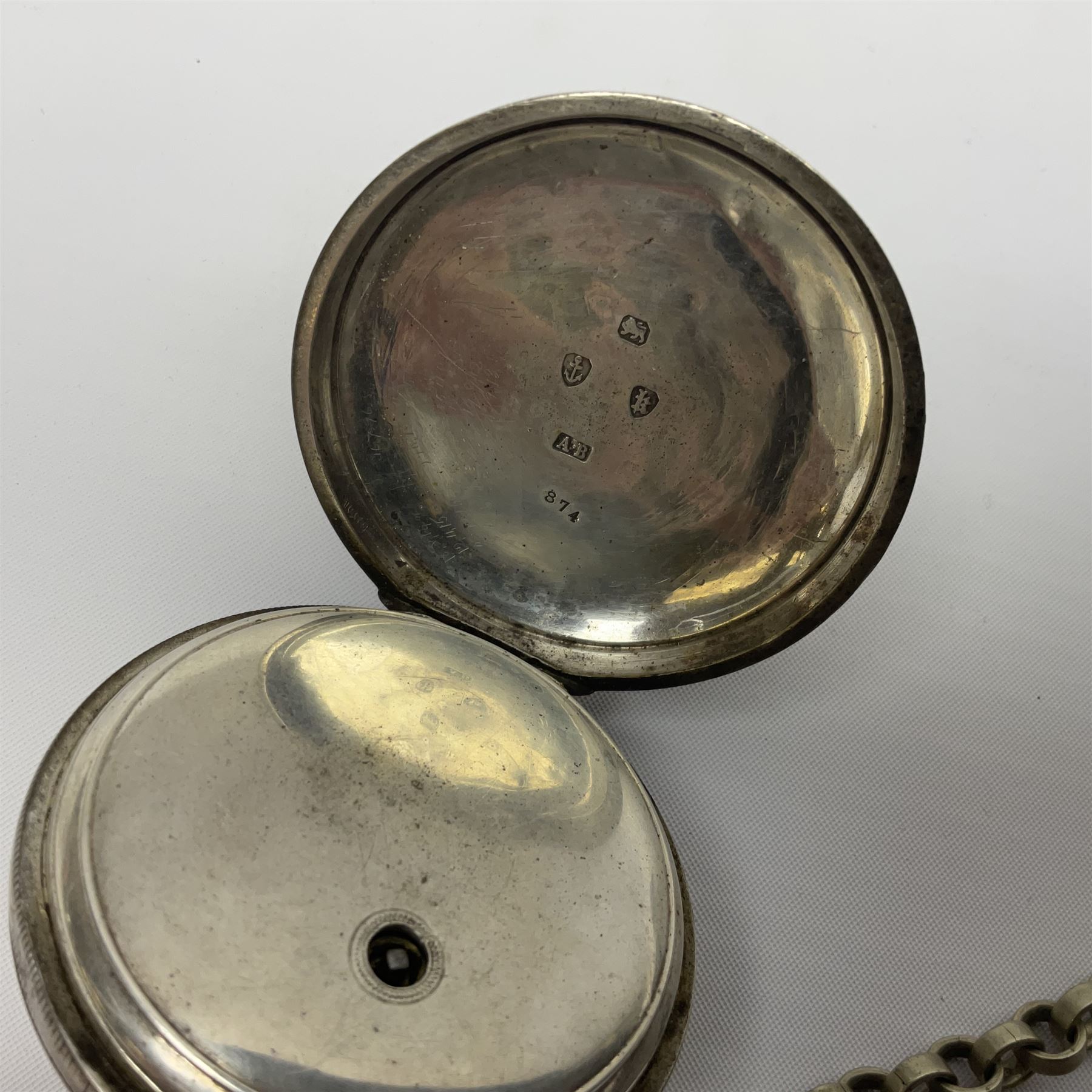 Two silver cased keywind pocket watches, hallmarked