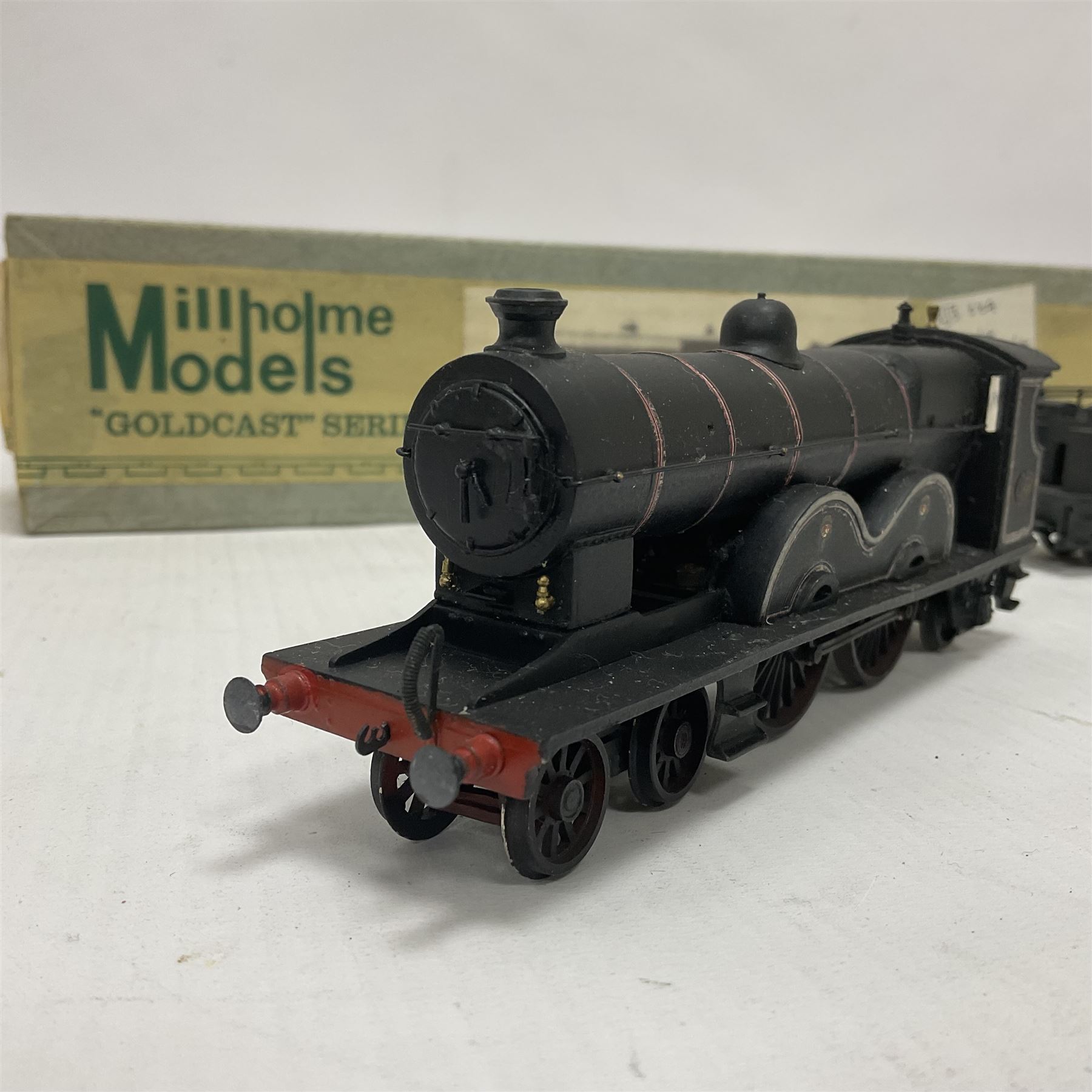 Millholme Models ‘00’ gauge - kit built ‘Goldcast’ series L.&Y. Aspinal Atlantic 4-4-2 no.1406 steam locomotive and tender in LYR black; with original box 