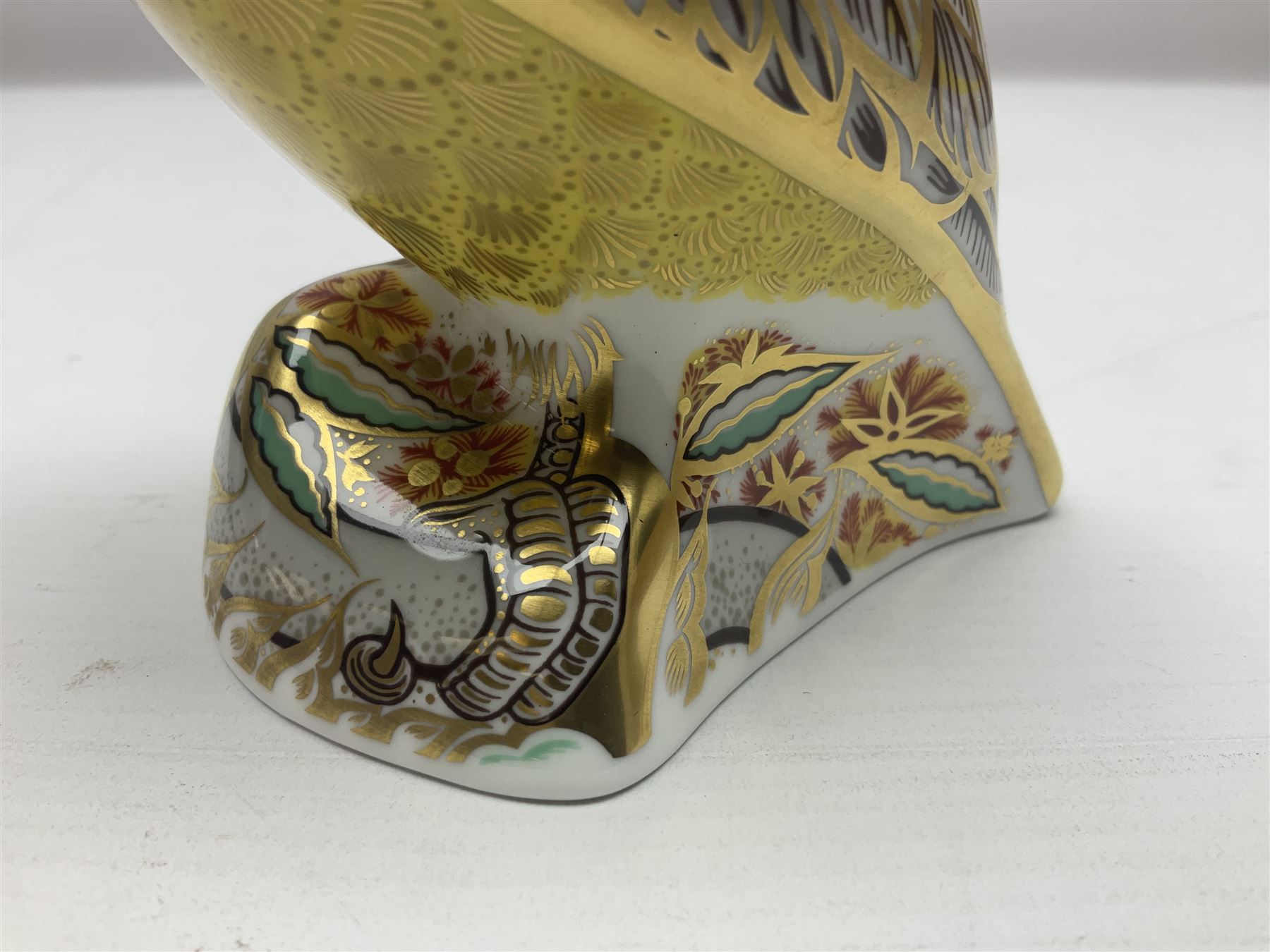 Royal Crown Derby Citron Cockatoo, with gold stopper, H13cm 