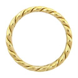 18ct gold double row flattened link wedding band, London 1973