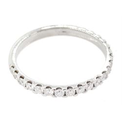 Platinum round brilliant cut diamond half eternity ring, hallmarked