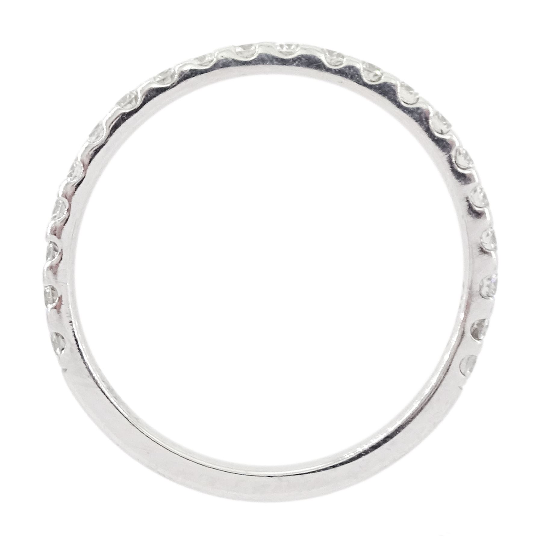 Platinum round brilliant cut diamond half eternity ring, hallmarked