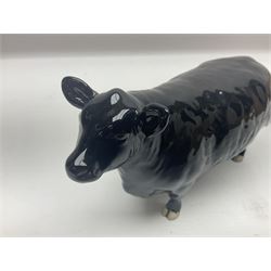 Beswick Aberdeen Angus family group, comprising bull 1562, cow 1563 and calf 1827A