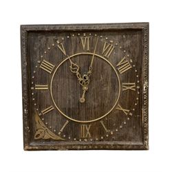 Two oak wall clock cases and two wall clocks