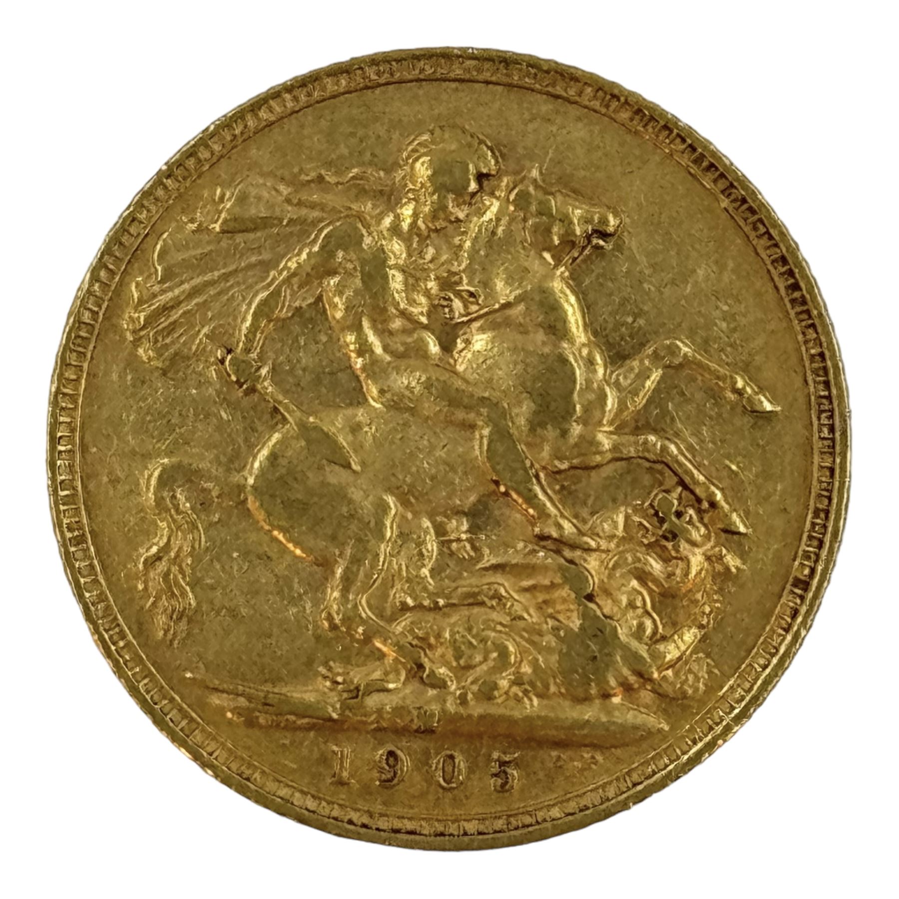 King Edward VII 1905 gold full sovereign coin, Melbourne mint