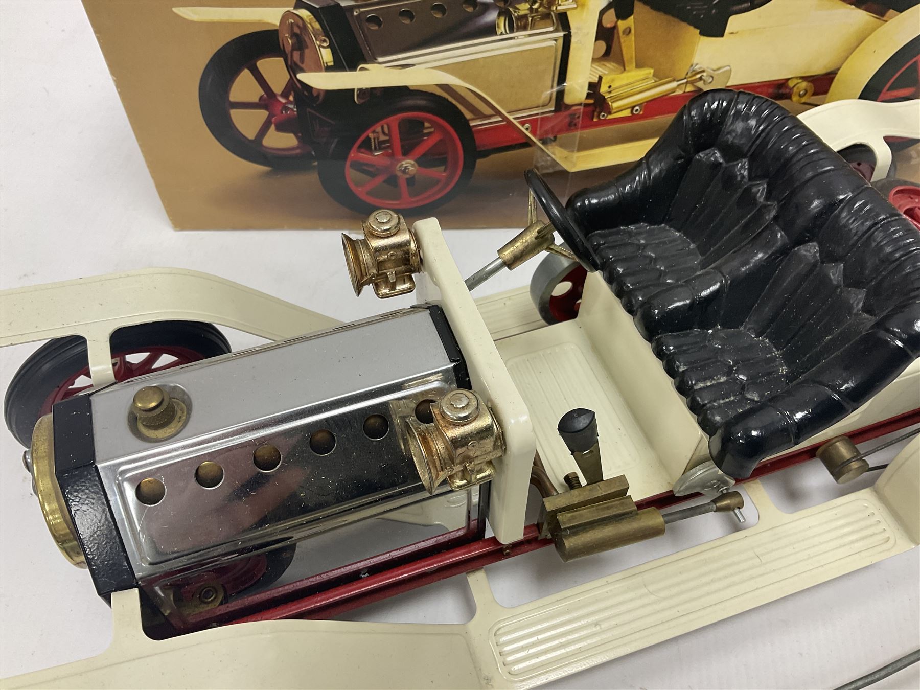 Mamod SA1 ‘Steam Roaster’ live steam car in cream and red, with original box 