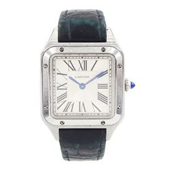 Cartier Santos Dumont ladies stainless steel quartz wristwatch, Ref. 4242, serial No. 2665...